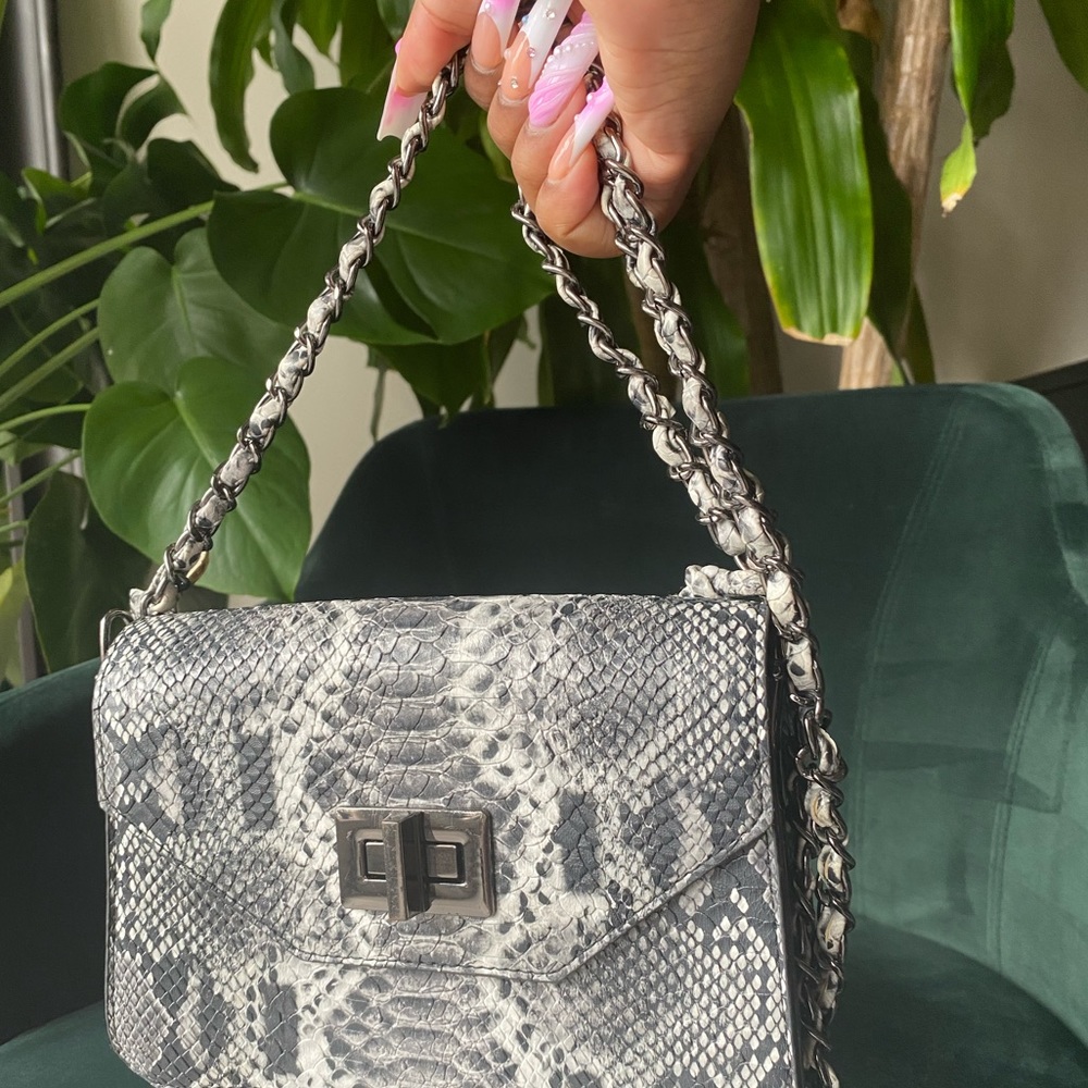 Snake print crossbody purse